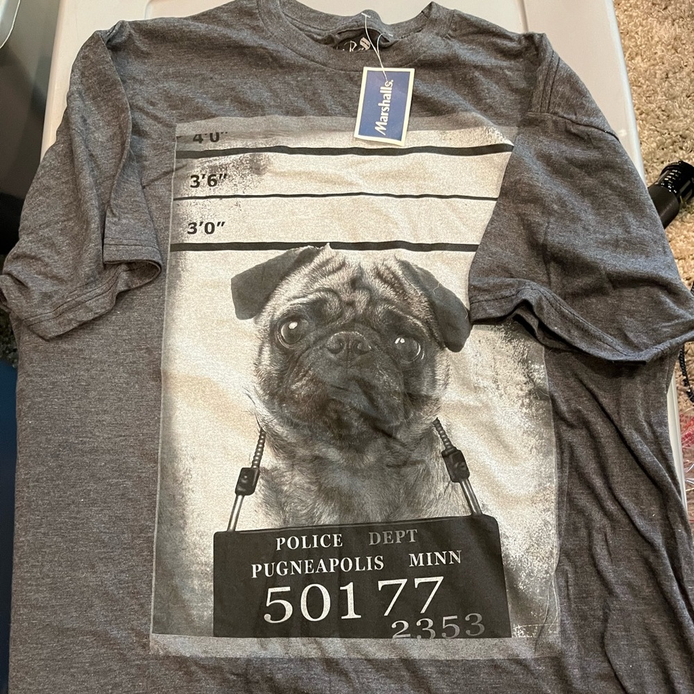 Pug Graphic Short Sleeve Shirt Size Large